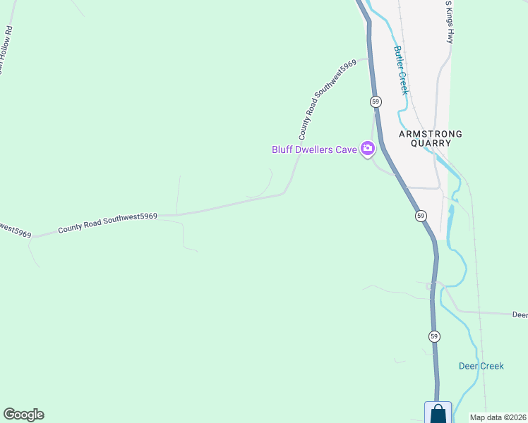 map of restaurants, bars, coffee shops, grocery stores, and more near County Road Southwest5969 in Noel