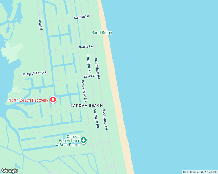 map of restaurants, bars, coffee shops, grocery stores, and more near 2159 Sandfiddler Road in Corolla