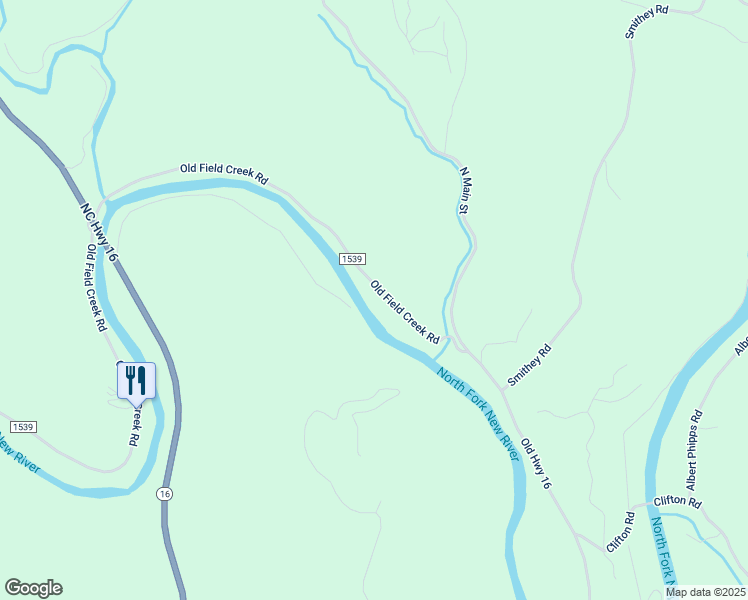 map of restaurants, bars, coffee shops, grocery stores, and more near 401 Old Field Creek Road in Grassy Creek