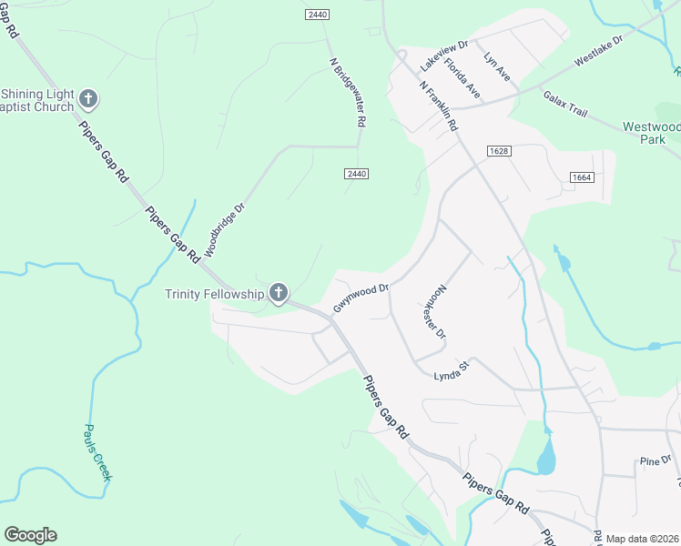 map of restaurants, bars, coffee shops, grocery stores, and more near 133 Mystery Lane in Mount Airy
