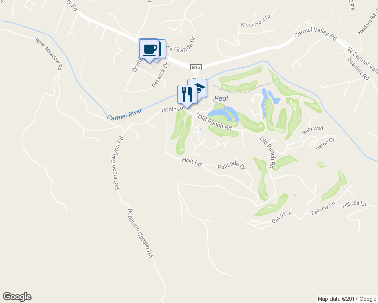 map of restaurants, bars, coffee shops, grocery stores, and more near 9583 Redwood Court in Carmel