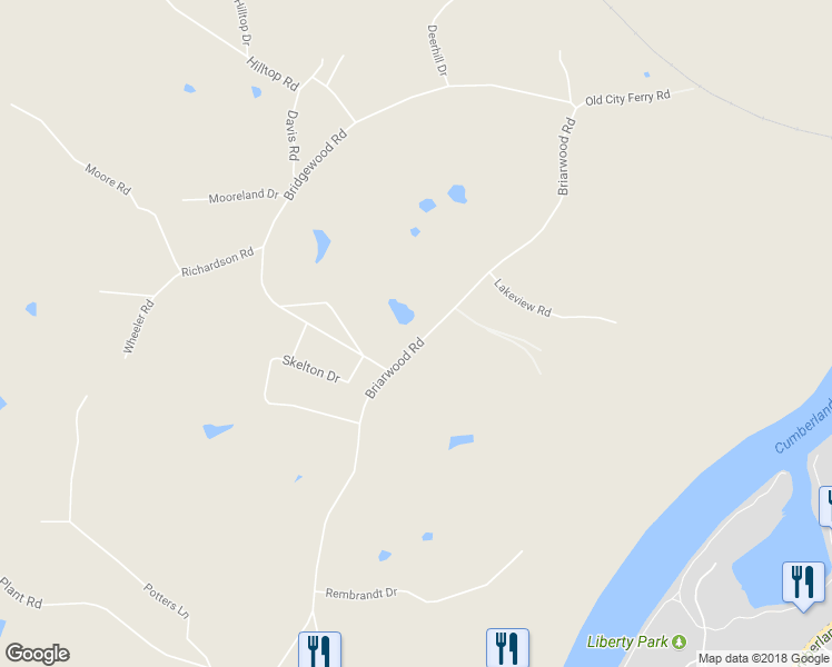 map of restaurants, bars, coffee shops, grocery stores, and more near 650 Briarwood Road in Clarksville