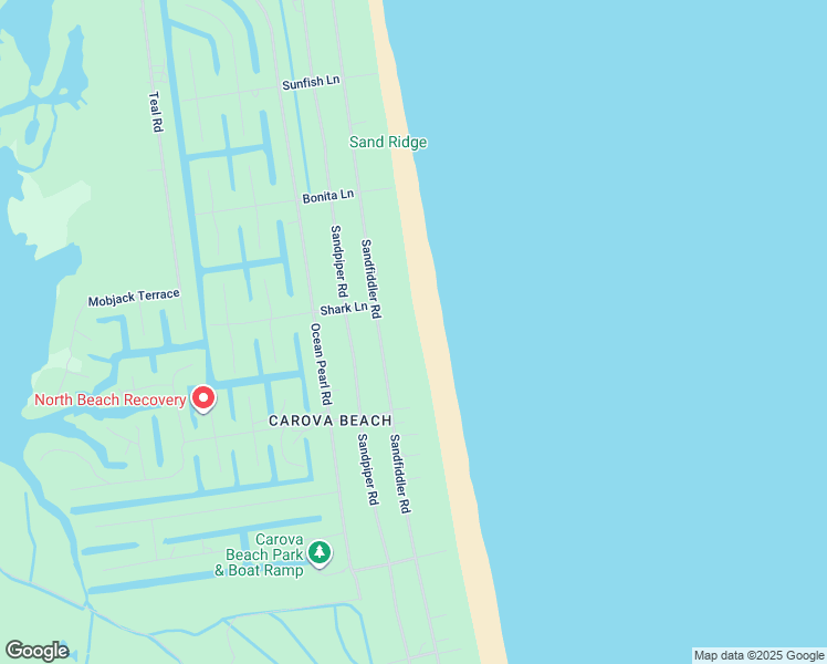 map of restaurants, bars, coffee shops, grocery stores, and more near 2163 Sandfiddler Road in Corolla