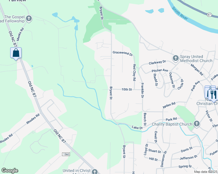map of restaurants, bars, coffee shops, grocery stores, and more near 603 Bryant Street in Eden
