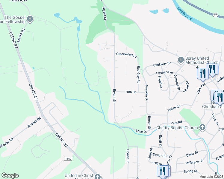 map of restaurants, bars, coffee shops, grocery stores, and more near 603 Bryant Street in Eden