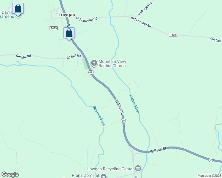 map of restaurants, bars, coffee shops, grocery stores, and more near 8584 West Pine Street in Lowgap