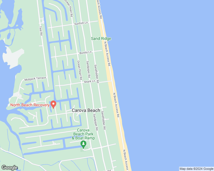 map of restaurants, bars, coffee shops, grocery stores, and more near 2165 Sandfiddler Road in Corolla