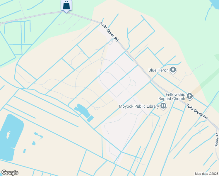 map of restaurants, bars, coffee shops, grocery stores, and more near 219 Waterleigh way in Moyock