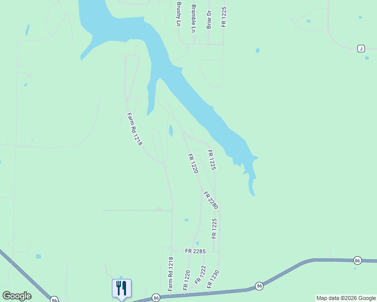 map of restaurants, bars, coffee shops, grocery stores, and more near Farm Road 1220 in Eagle Rock