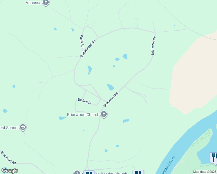 map of restaurants, bars, coffee shops, grocery stores, and more near 650 Briarwood Road in Clarksville