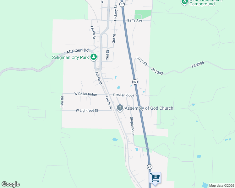 map of restaurants, bars, coffee shops, grocery stores, and more near 7733 East Roller Ridge in Seligman
