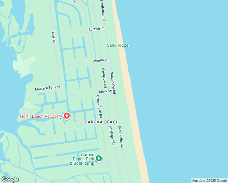 map of restaurants, bars, coffee shops, grocery stores, and more near 2166 Sandfiddler Road in Corolla