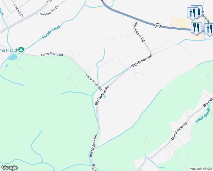 map of restaurants, bars, coffee shops, grocery stores, and more near 866 Big Hollow Road in Blountville