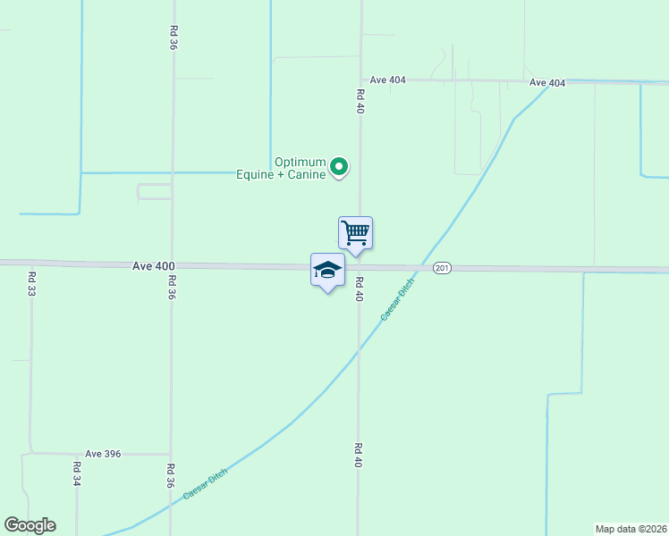 map of restaurants, bars, coffee shops, grocery stores, and more near 3961 Avenue 400 in Kingsburg
