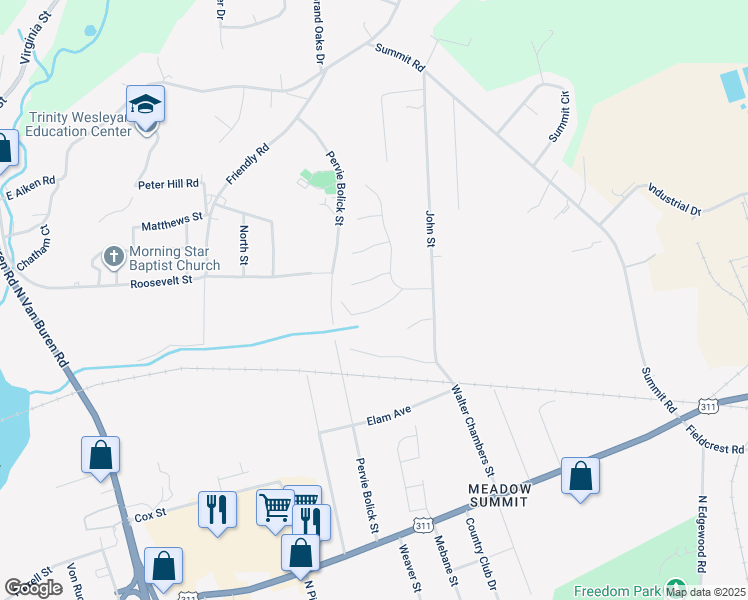 map of restaurants, bars, coffee shops, grocery stores, and more near 419 Fairmont Drive in Eden