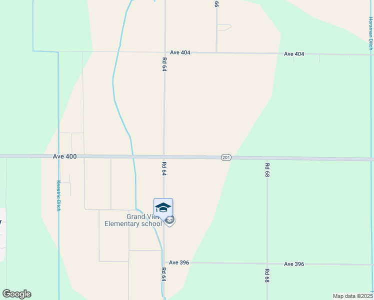 map of restaurants, bars, coffee shops, grocery stores, and more near 6496 Avenue 400 in Dinuba