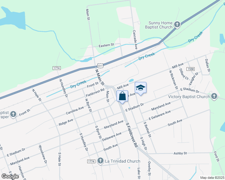map of restaurants, bars, coffee shops, grocery stores, and more near 145 North Carolina 700 in Eden