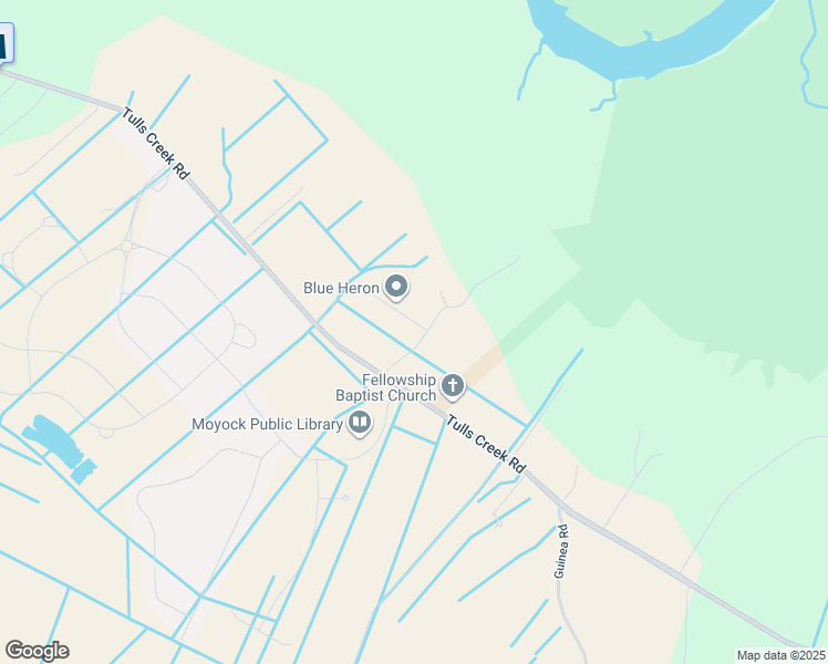 map of restaurants, bars, coffee shops, grocery stores, and more near 103 Wren Drive in Moyock