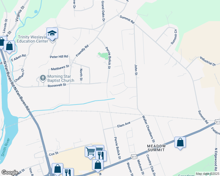 map of restaurants, bars, coffee shops, grocery stores, and more near 400 Sherwood Court in Eden