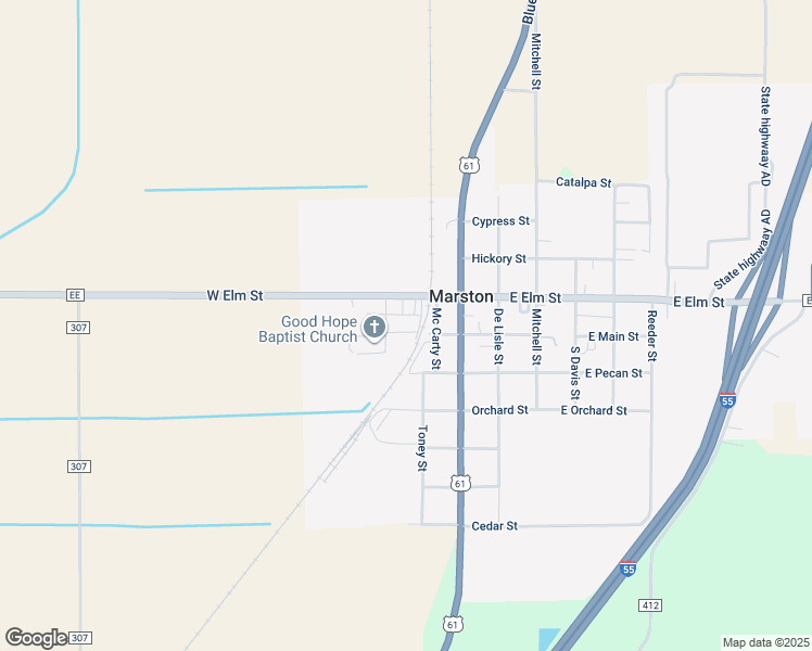 map of restaurants, bars, coffee shops, grocery stores, and more near 204 Toney Street in Marston