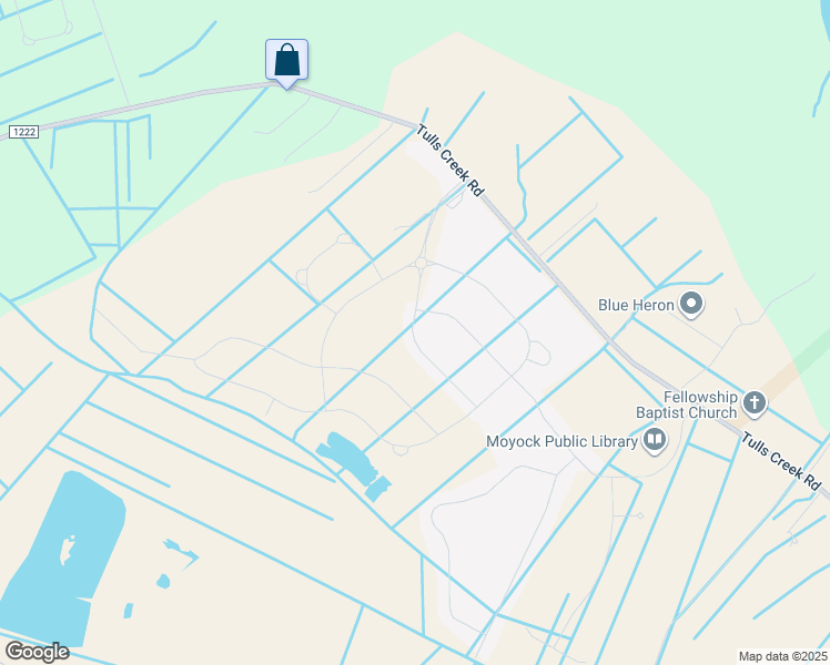map of restaurants, bars, coffee shops, grocery stores, and more near 219 Waterleigh way in Moyock
