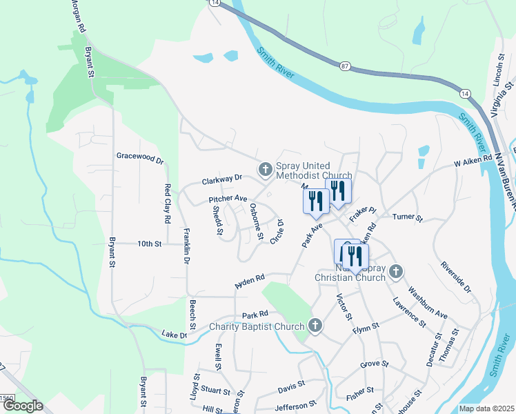 map of restaurants, bars, coffee shops, grocery stores, and more near 728 Osborne Street in Eden