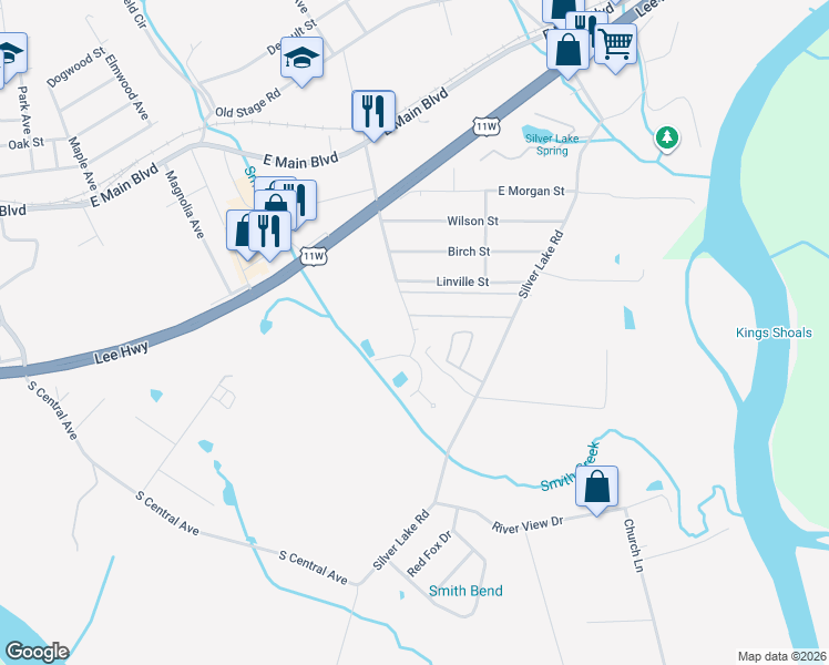 map of restaurants, bars, coffee shops, grocery stores, and more near 307 Hawkins Avenue in Church Hill