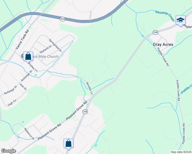 map of restaurants, bars, coffee shops, grocery stores, and more near 238 Broyles Road in Bristol