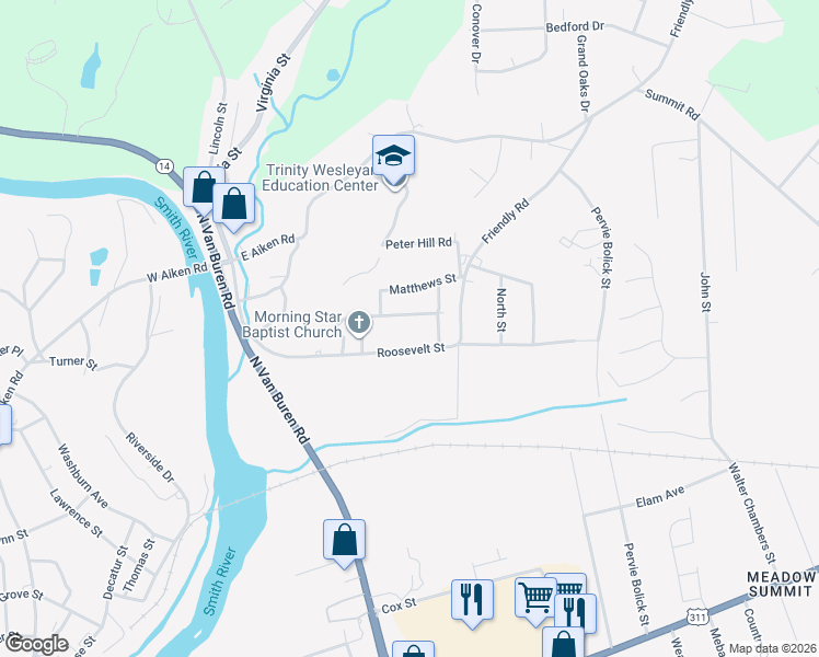 map of restaurants, bars, coffee shops, grocery stores, and more near 220 Blackstock Street in Eden
