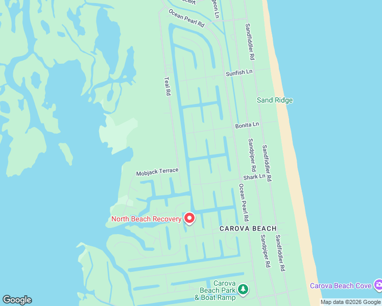 map of restaurants, bars, coffee shops, grocery stores, and more near 2184 Spot Rd in Corolla