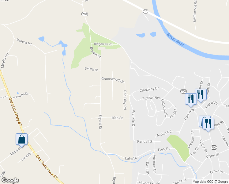 map of restaurants, bars, coffee shops, grocery stores, and more near 720 Carrington Lane in Eden
