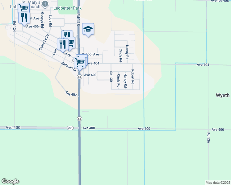 map of restaurants, bars, coffee shops, grocery stores, and more near 13039 Rosalie Avenue in Cutler