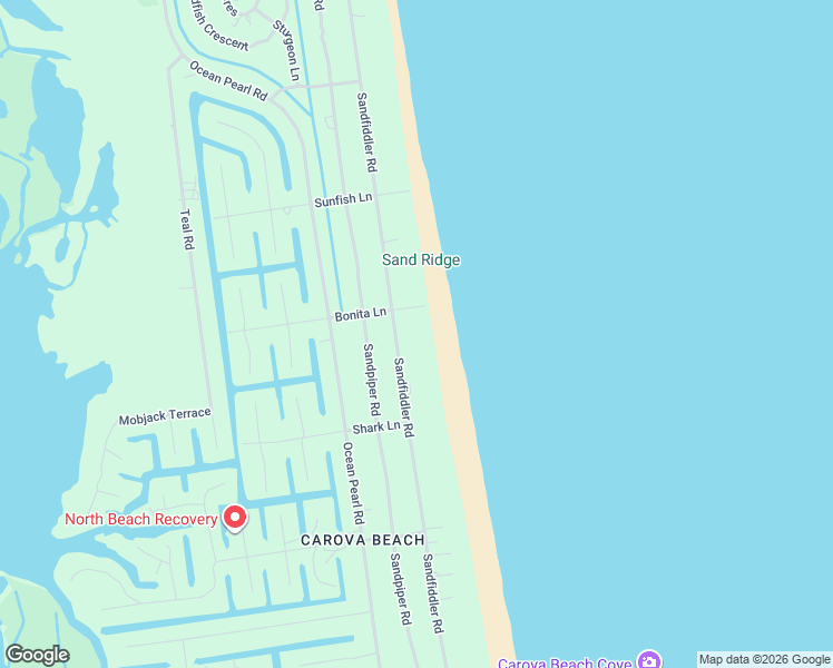 map of restaurants, bars, coffee shops, grocery stores, and more near 2193 Sandfiddler Road in Corolla