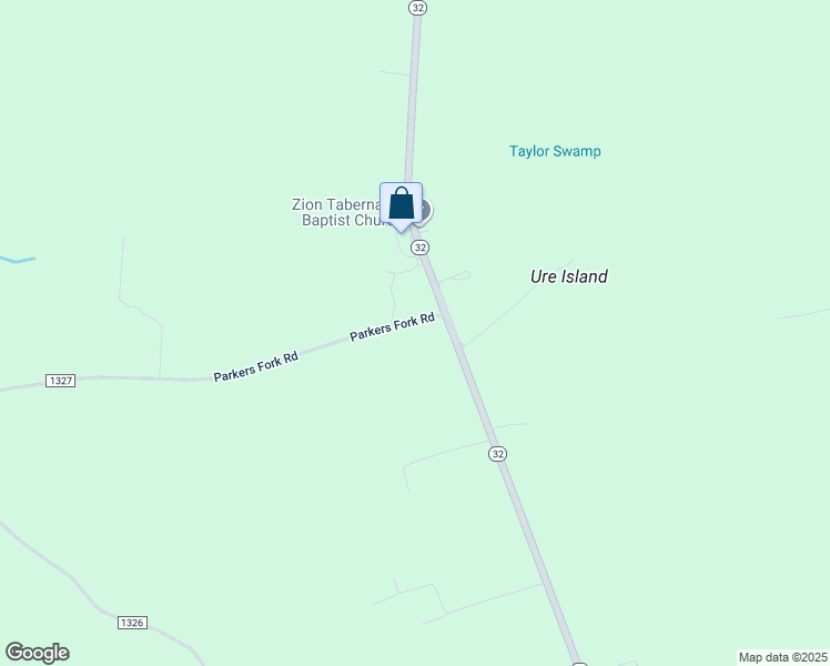 map of restaurants, bars, coffee shops, grocery stores, and more near 16 Parkers Fork Road in Corapeake