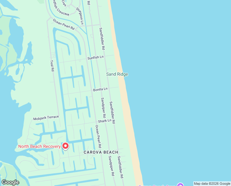 map of restaurants, bars, coffee shops, grocery stores, and more near 2193 Sandfiddler Rd in Corolla