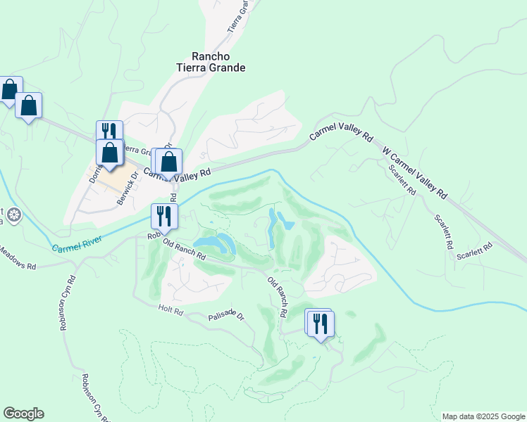 map of restaurants, bars, coffee shops, grocery stores, and more near 9811 Club Place Lane in Carmel-by-the-Sea