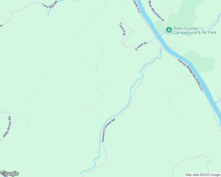 map of restaurants, bars, coffee shops, grocery stores, and more near Keenan Lafate Lane in Ashe County