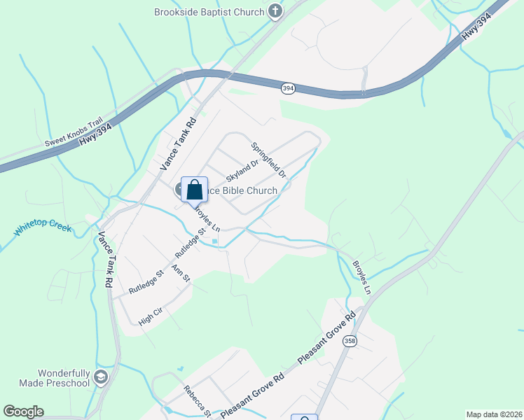 map of restaurants, bars, coffee shops, grocery stores, and more near 493 Springfield Drive in Bristol