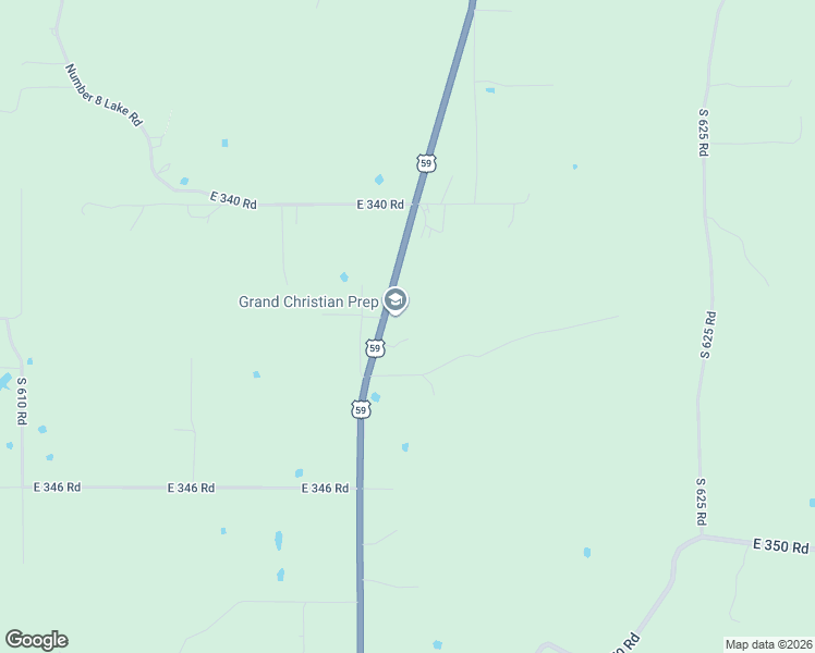 map of restaurants, bars, coffee shops, grocery stores, and more near 34254 South 620 Road in Grove