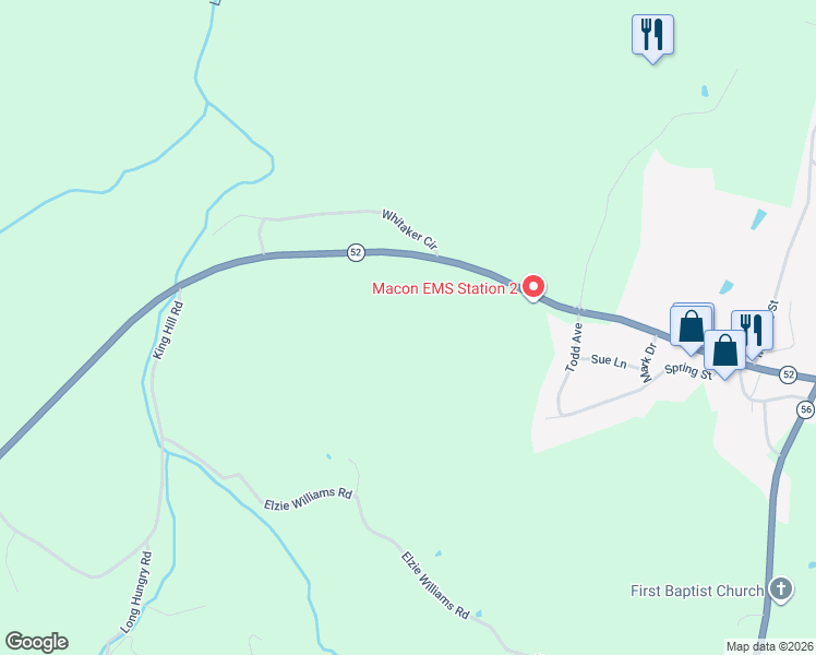 map of restaurants, bars, coffee shops, grocery stores, and more near 2252 Lafayette Road in Red Boiling Springs