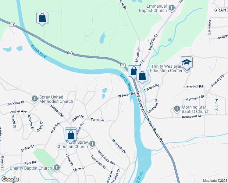 map of restaurants, bars, coffee shops, grocery stores, and more near 734 Gordon Street in Eden