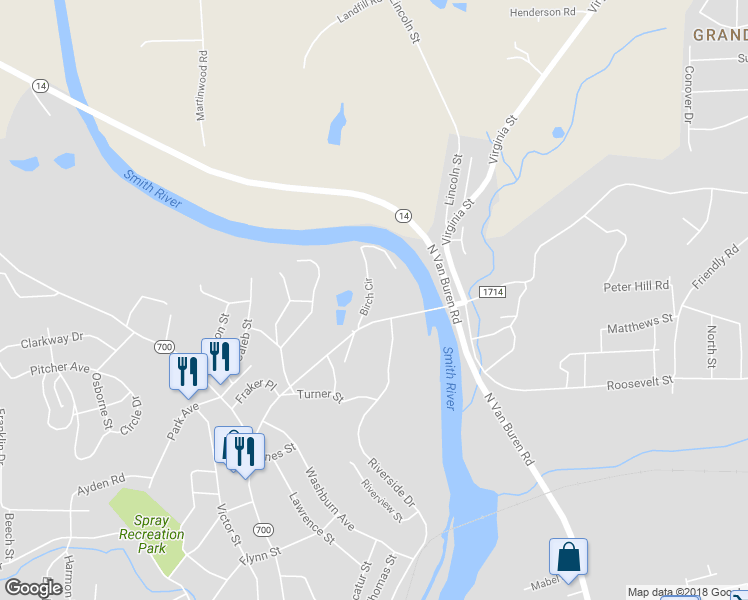 map of restaurants, bars, coffee shops, grocery stores, and more near 734 Gordon Street in Eden