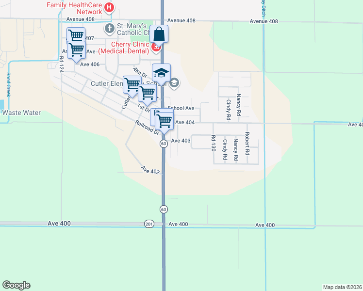 map of restaurants, bars, coffee shops, grocery stores, and more near 12914 Cannon Avenue in Cutler