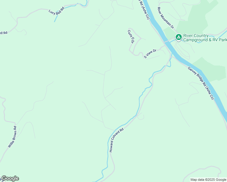 map of restaurants, bars, coffee shops, grocery stores, and more near Keenan Lafate Lane in Ashe County