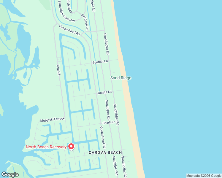 map of restaurants, bars, coffee shops, grocery stores, and more near 2206 Sandfiddler Road in Corolla
