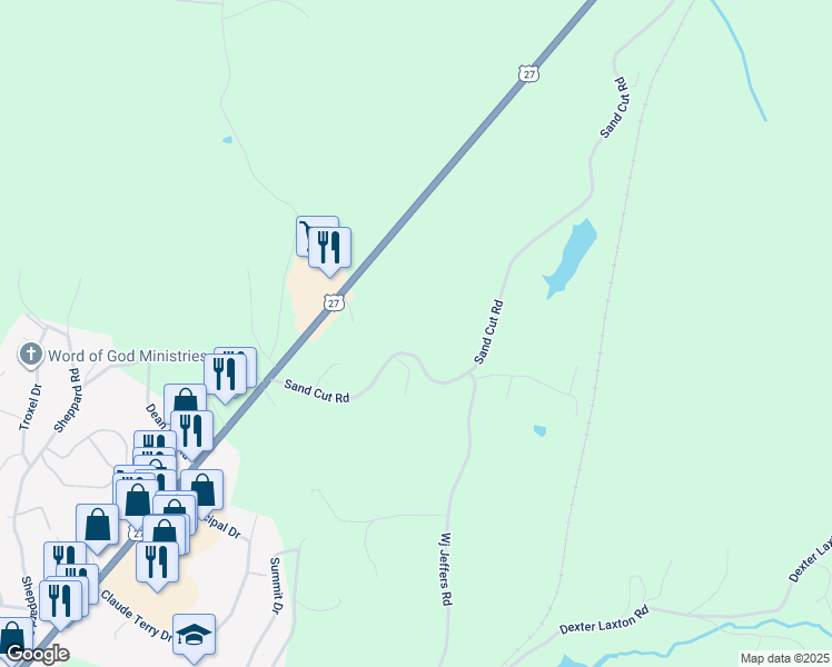 map of restaurants, bars, coffee shops, grocery stores, and more near 201-236 Oak Park Drive in Oneida