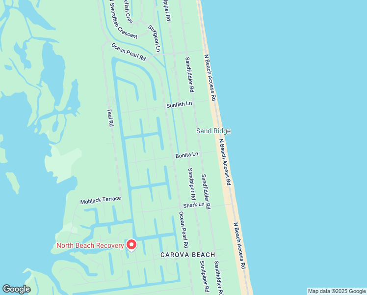 map of restaurants, bars, coffee shops, grocery stores, and more near 2208 Sandpiper Rd in Corolla