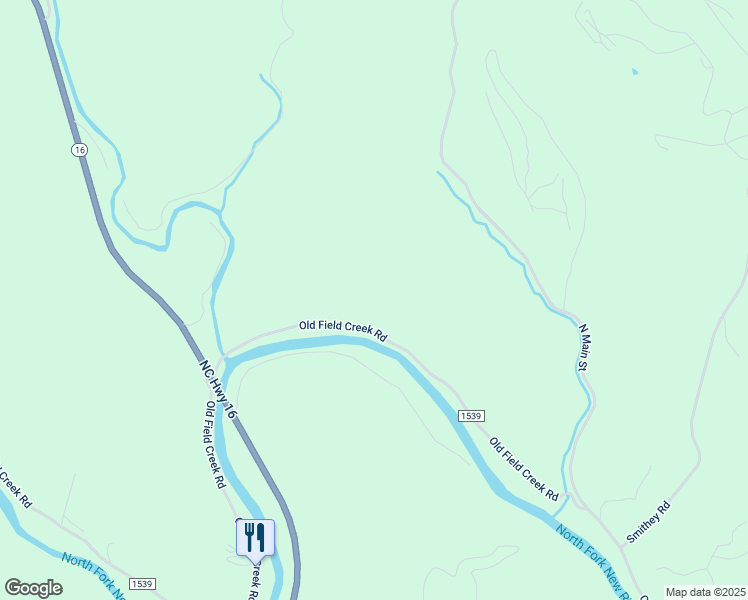map of restaurants, bars, coffee shops, grocery stores, and more near 846 Old Field Creek Road in Grassy Creek