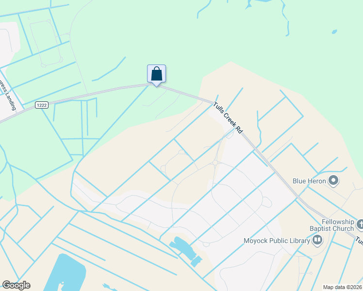 map of restaurants, bars, coffee shops, grocery stores, and more near 706 Tulls Creek Road in Moyock