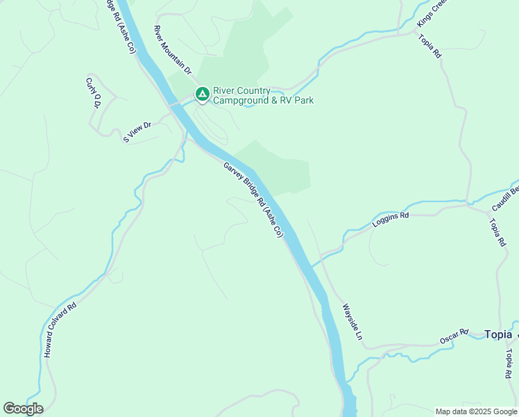 map of restaurants, bars, coffee shops, grocery stores, and more near Garvey Bridge Road (Ashe Co) in Ashe County